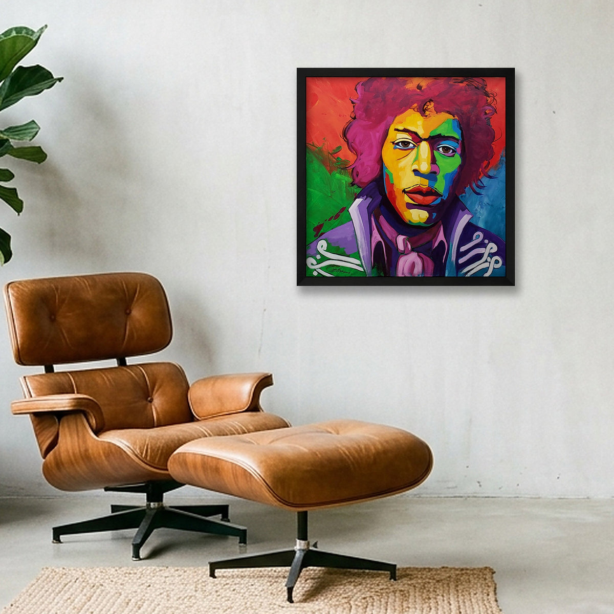 Power of Love (Jimi Hendrix) — 40×40cm, 16×16" Black Frame