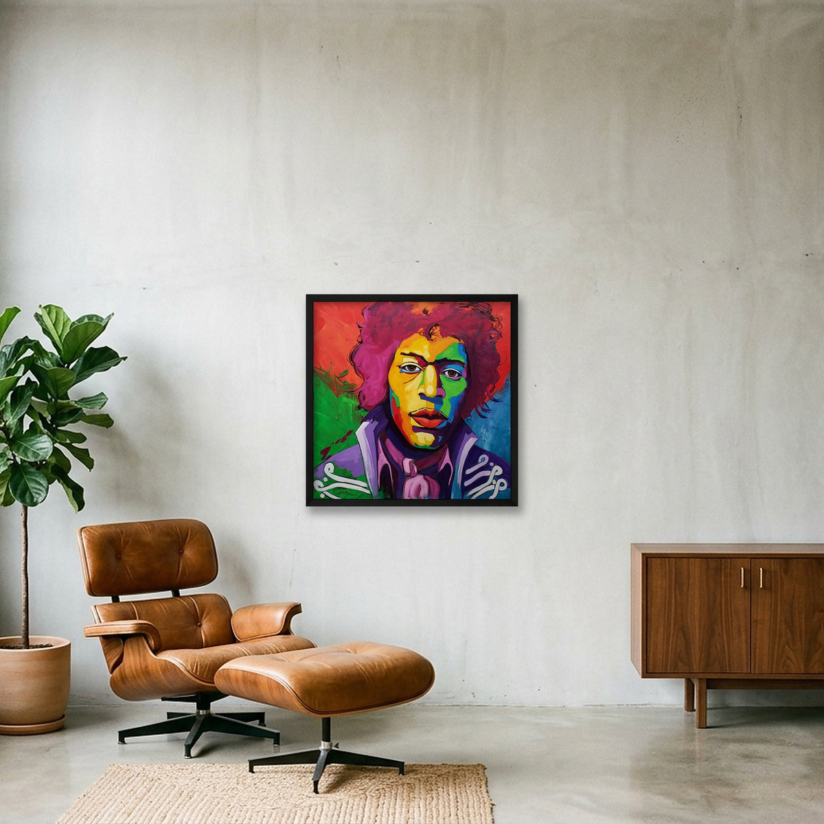 Power of Love (Jimi Hendrix) — 50×50cm, 20×20" Black Frame