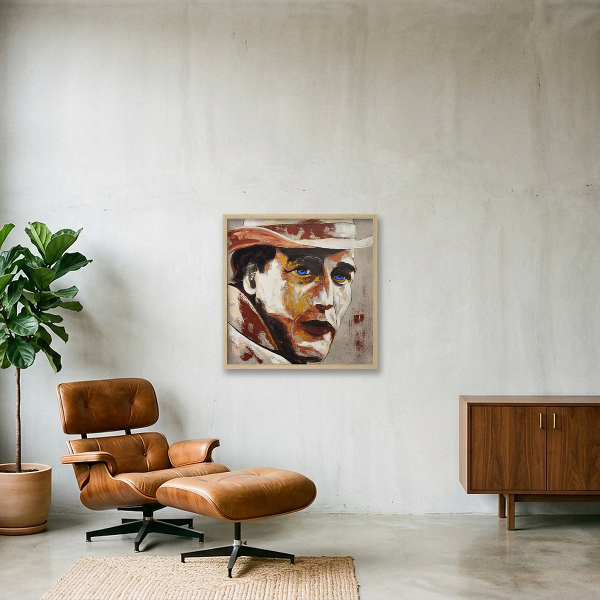 Sepia Dreams, series No. 4 (Butch) — 50×50cm, 20×20" Oak Frame